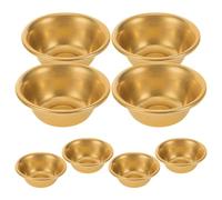 HAPINARY Cuencos decorativos budistas de cobre dorado, 8 piezas, mini cuenco sagrado para ofrenda de agua, para altares personales y oración