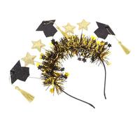 HAPINARY Diadema Para Birrete De Graduación Tocado De Estrella Negra y Dorada Decoración Cabello De Fiesta Brillantina Para Graduación Obsequio Graduacion Eso Para Adolescentes