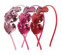 HAPINARY Diademas de San Valentín 3 Piezas Forma de Corazón Bandas de Tela Cabello en Rojo Rosa y Fucsia Accesorios Ligeros para Niñas y Decoración de Fiestas Románticas