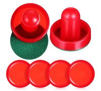 HAPINARY Empujadores de Hockey sobre Hielo 60 Mm Rojos 2 Unidades Discos Redondos 51 Mm 4 Piezas Rojos con Almohadillas de Felpa para Mesas de Air Hockey Accesorios de Repuesto para Juegos