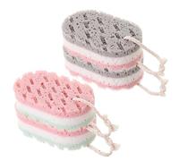 HAPINARY Esponjas de Baño Exfoliantes 4 Pcs Estropajos para Ducha Limpieza Profunda Herramienta Exfoliante Práctico Espuma Rica Cuidado Personal