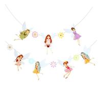 HAPINARY Estandartes de Hadas y Flores de Papel Conjunto de 2 para Decoración de Cumpleaños de Niñas, Adecuado para Fiestas Temática de Mariposas y Flores