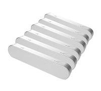 HAPINARY Estuche De Hojalata Metálico para Lápices Portátil y Resistente, Plata Forro Interior, Tamaño Rectangular, 6 Piezas, Organizador Escolar para Estudiantes, Uso Diario y Obsequio Navideño