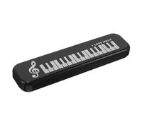 HAPINARY Estuche De Lápices De Plástico Piano Negro para Niños Diseño Musical, Pequeño y Resistente, Organizador Escolar Multifuncional para Papelería y Oficina, Uso Diario y Viaje