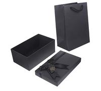 HAPINARY Estuche De Obsequio Cuadrado Delicado y Creativo Caja Para Envolver Regalos Caja Para Empacar Regalos Para Obsequio De Boda Negro