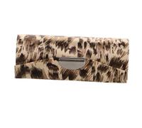 HAPINARY Estuche Organizador de Lápiz Labial con Espejo Bordado, Funda de Seda para 1 Pintalabios, Tamaño Mini, Color Marrón Claro, para Mujer y Niña, Adecuado para Viaje y Bolso Personal