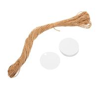 HAPINARY Etiquetas Colgantes Redondas Blancas Para Envolver Regalos, 100 Unidades Con Cuerda De Yute 20 M, Multiusos Para Manualidades y Decoración, Ideales Para San Valentín y Eventos