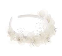 HAPINARY Exquisita Diadema Floral Blanca Accesorio Para El Cabello De Novia Tocado Para Mujer Diadema Para Fiesta De Boda