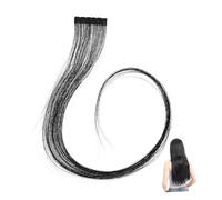 HAPINARY Extensiones De Cabello Humano De Adhesivas y Reutilizables Para Mujeres Color Negro Aumenta Longitud y Volumen Para Maquillaje y Estilo Glamuroso