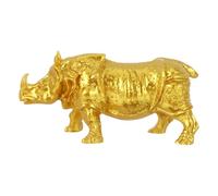 HAPINARY Figura de Rinoceronte Vintage de Resina Dorada para Decoración de Mesa en Oficina y Hogar, Adorno Pequeño Encantador y Resistente para Uso Exterior