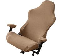 HAPINARY Funda para Silla de Gaming y Oficina Elástica en Felpa Polar Resistente, Color Marrón Claro, Protector Lavable y Ajustable para Sala de Informática, Antideslizante y Fácil Cuidado