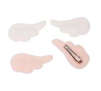 HAPINARY Horquillas de Peluche Alas de Ángel 2 Pares Tamaño Mediano Accesorio Decorativo para Mujer Invierno Fiesta Tocado Femenino Color Claro y Rosa