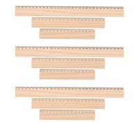 HAPINARY Juego de 9 Reglas de Madera para Dibujo y Medición, Alta Dureza, No Se Rompen, Portátiles y Multifuncionales para Uso Doméstico y Oficina