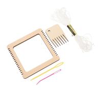 HAPINARY Juego de Herramientas de Telar de Madera Portátil y Ligero Tablero Pequeño Color Caqui para Manualidades y Diseño Artístico de Tejido Color Aleatorio