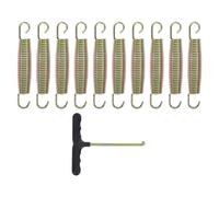 HAPINARY Juego de Resortes para Trampolín de Acero Inoxidable 14,7 Cm, Doble Gancho, 10 Piezas para Reemplazo, Accesorios de Compresión y Tensión para Entrenamiento y Mantenimiento