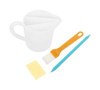 HAPINARY Juego de Vaso Mezclador de Silicona 500ml con 3 Cavidades y Mango Ergonómico, Antideslizante y Fácil de Limpiar para Resina y Pintura en Estudio
