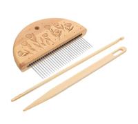 HAPINARY Kit de Herramientas para Tejer de Madera con Peine de Dientes y Agujas Grandes para Macramé y Tapices DIY Portátil y Resistente para Manualidades Creativas