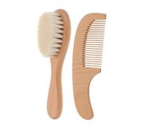 HAPINARY Kit De Higiene Para Recién Nacido Cepillo De Pelo y Peine De Madera Cepillo De Baño