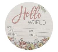 HAPINARY Letrero de Madera para Anunciar el Bebé, Mensaje Hola Mundo, para Baby Shower y Guardería, Recuerdo para Recién Nacido