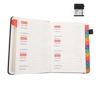 HAPINARY Libreta Organizadora de Contraseñas con Pestañas Alfabéticas B6 Cuaderno Compacto Negro para Direcciones y Teléfonos Registro Seguro para Personas Mayores y Uso en Oficina