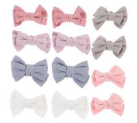 HAPINARY Lindo Juego de Lazos para El Cabello para Niñas 12 Piezas de Lazos de Nailon para Diadema Accesorios para El Cabello de Bebé Hechos a Mano Cómodos Y Modernos