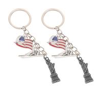 HAPINARY Llavero de Metal con Estatua Libertad y Bandera Americana, 2 Piezas, Resistente al Desgaste Deformaciones, Adecuado para Coleccionistas y Souvenirs