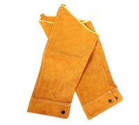 HAPINARY Mangas de Cuero de Vaca para Brazos, 1 Par, Protección contra Quemaduras, Duraderas y Portátiles para Manejo y Trabajos de Construcción