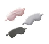 HAPINARY Máscara para Dormir de Noche Antifaz de Seda Doble Faz 3 Piezas Color Rosa, Plateado y Gris Banda Elástica Transpirable para Viajes, Hoteles y Descanso Nocturno