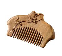 HAPINARY Mini Peine Portátil Tradicional Chino de Sándalo Verde Masaje Antiestático para Un Cabello Saludable