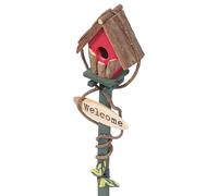 HAPINARY Nido para Pájaros Estaca para Jardín Exterior, Decoración de Jardín al Aire Libre, Casa de Pájaros Punta Roja, Resistente y Decorativo para Parques Infantiles y Color Aleatorio