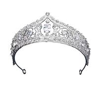 HAPINARY nupcial tocados de novia para boda decoración flores novias tocado de novia tiaras de novia tiaras novia tiara para mujer sombreros de diamantes de imitación Silver