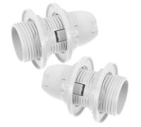 HAPINARY Pack de 2 Bases Portalámparas E14 white, Rosca Completa Doble Anillo, Repuestos para Lámparas de Mesa, Pie y Candelabros, Componentes para Iluminación Interior