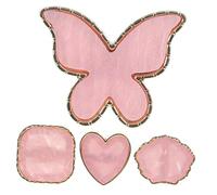 HAPINARY Paletas De Uñas Anillo 4 Piezas Tamaño Medio De Resina Rosa Para Decoración y Mezcla De Esmaltes Para Manicuristas Profesionales y Aficionados De Nail Art