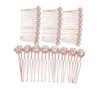 HAPINARY Peineta Elegante con de Imitación Y Marco de Aleación para Desenredar El Cabello de Las Mujeres Juego de 4 Piezas para Fiestas Banquetes Y Bodas