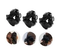 HAPINARY Pelo de Malla Negra Accesorios para Mantener el Cabello en Su Lugar Elásticos y Resistentes 3 Coleteros Estilo Retro y Único para Uso Diario