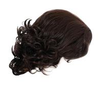 HAPINARY Peluca Corta Masculina Flequillo Inclinado y 1 Color Marrón para Cosplay Peluca Sintética y Transpirable