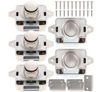 HAPINARY Pestillo de Botón Pulsador sin Llave para Muebles y Vehículos Recreativos, 5 Piezas, Aleación de Zinc y ABS, Diseño Simple para Puertas de Armario y Cajones