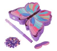 HAPINARY Piñata con Temática de Mariposa para Fiesta de Cumpleaños Infantil, Material Papel Seguro, Diseño Interactivo y Colores Vibrantes con Palo Incluido