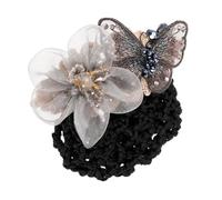 HAPINARY Pinza para Moños Red para Moño de Cabello 1 Unidad Tamaño Único Mujer Trabajadora Bancaria Uso Laboral Clip de Malla Plateada