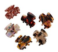 HAPINARY Pinzas Cabello De Caparazón De Tortuga 6 Piezas Pequeñas De Ácido Acético Diseño De Leopardo, Para Todo Tipo De Cabello, Uso Diario y Eventos, Estilo Francés