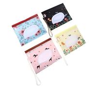 HAPINARY Porta Pañuelos Reutilizable de Eva 4 Unidades, Ligero y Práctico para Uso en Viaje o Diario, Diseño Ventana y Cierre para Fácil Acceso