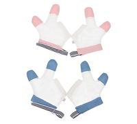 HAPINARY Protectores Para Chuparse El Pulgar y Dedos Para Bebés, Talla M, Tejido Transpirable y Ajustable, Anti-succión Para Recién Nacidos, Set De 2 Pares Para Protección Infantil