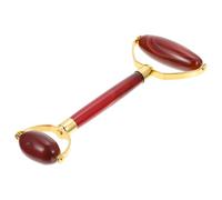 HAPINARY Rodillo Masajeador Facial de Doble Cabeza Rojo de Ágata, Herramienta Práctica y Segura para Cuidado Piel, Tamaño Compacto, Uso Doméstico y Terapia de Masaje
