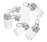 HAPINARY Set de 6 Mini Botellas de Vidrio de 10ml con Tapones de Acero Inoxidable para Manualidades DIY y Regalos Emocionales con Diseño Transparente