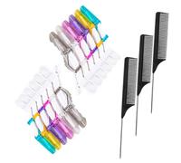 HAPINARY Set De Pinzas De Peluquería Antiestáticas Pinzas De Cocodrilo Peine De De Rata Para Rizos Ligero