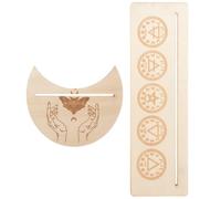 HAPINARY Soporte de Madera para Cartas del Tarot, Base Lunar Rectangular