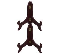 HAPINARY Soportes de madera marrón para platos tipo caballete 2 piezas | Para plato llano y pasteles de té, plegables y estables, fácil limpieza, uso en encimera de cocina y ferias artesanales