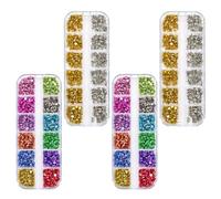 HAPINARY Tachuelas para Uñas Cajas con Remaches Cónicos de Metal Dorado y Plateado Decoraciones de Manicura Punk Multicolores para Adornos de Uñas DIY y Fiestas de Halloween