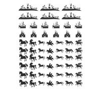 HAPINARY Tarjetas de Papel Creativas para Tarros de Linterna, 60 Piezas Variadas Siluetas de Unicornio, Castillos y Hadas, Cartón Duradero para Decoración de Fiestas, Cumpleaños