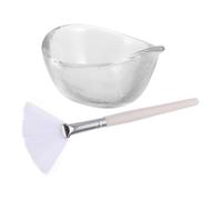 HAPINARY Tazón De Vidrio Para Película Pincel De Ácido De Frutas Brocha Aplicadora Facial Tipo Abanico Para Mascarillas Faciales Caseras Herramienta Aplicadora Cuidado Piel